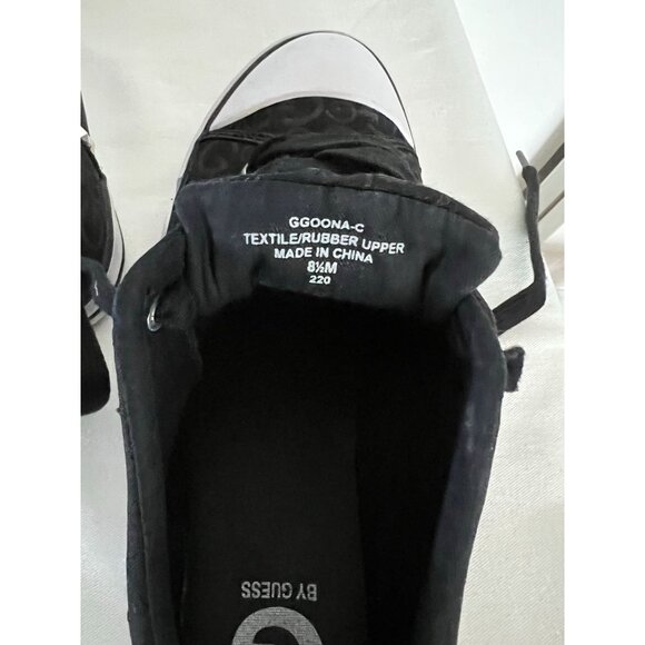 G by Guess Womens Black & White Fabric Low Top Lace Up Sneakers USA size 8.5 - Picture 3 of 6